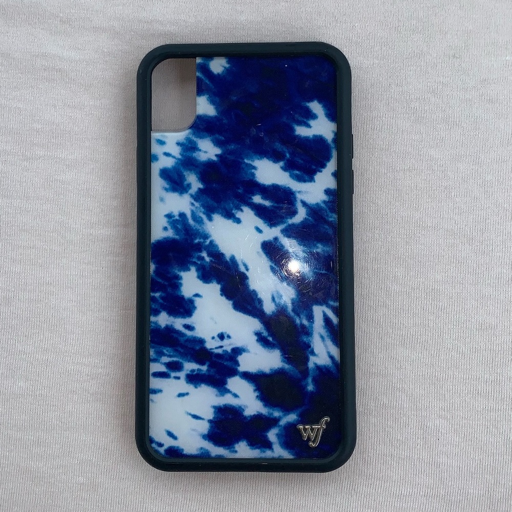 Blue Tie Dye Wildflower iPhone XR case